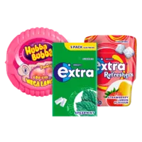 Alle Extra kauwgom en Hubba Bubba