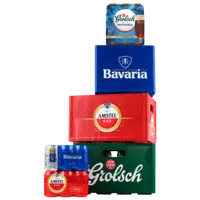 Alle Grolsch, Bavaria of Amstel multipacks of kratten*