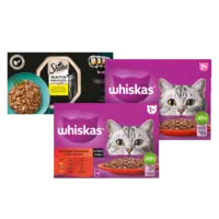 Alle Whiskas maaltijdzakjes of Sheba aluminium cups