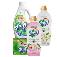 Een afbeelding van Dreft wasmiddelen en wasverzachters