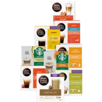 Een afbeelding van Nescafe en Starbucks Dolce Gusto 12-16 capsules