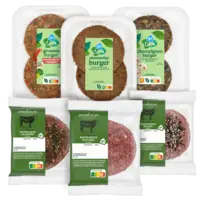 Alle AH Greenfields beefburgers of AH Terra plantaardige burgers 2 stuks