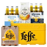 Alle Leffe, Corona of Tripel Karmeliet multipacks of kratten*