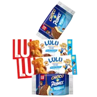 Een afbeelding van LU Choco Prince vanille en LULU Beertje chocolade