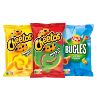 Alle Cheetos 100-125 gram en Lay's Bugles 125 gram