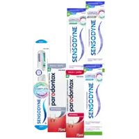 Een afbeelding van Sensodyne Complete Protection en Parodontax
