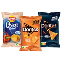 Alle Doritos 160-185 gram en Lay's Oven Baked 150 gram