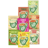Een afbeelding van Knorr Cup-a-Soup, Good snacks en Unox soep in zak