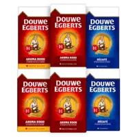 Alle Douwe Egberts aroma rood en décafé filterkoffie 500 gram*