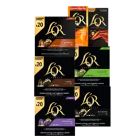 Alle L'OR capsules voor Nespresso 10 en 20 stuks