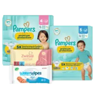 Alle A-merk luiers en babydoekjes