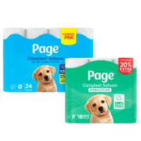 Page Compleet Schoon toiletpapier 24 rollen en gerecycled 18 rollen