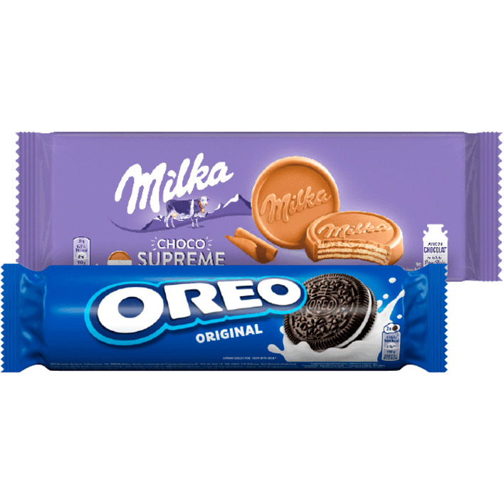 Alle Milka of Oreo koek