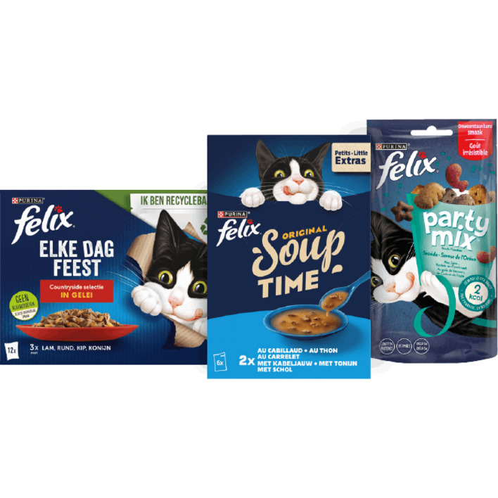 Alle Felix maaltijdzakjes of snacks
