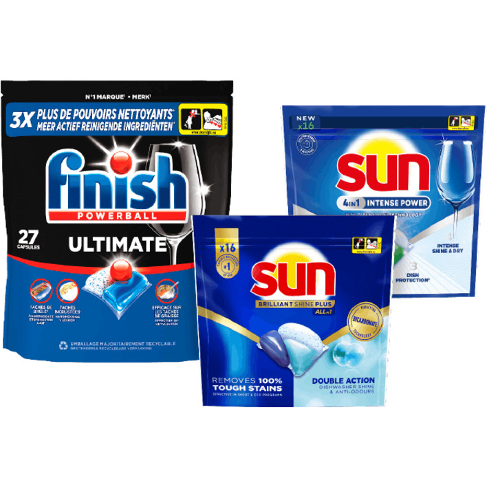 Alle Sun vaatwascapsules en Finish