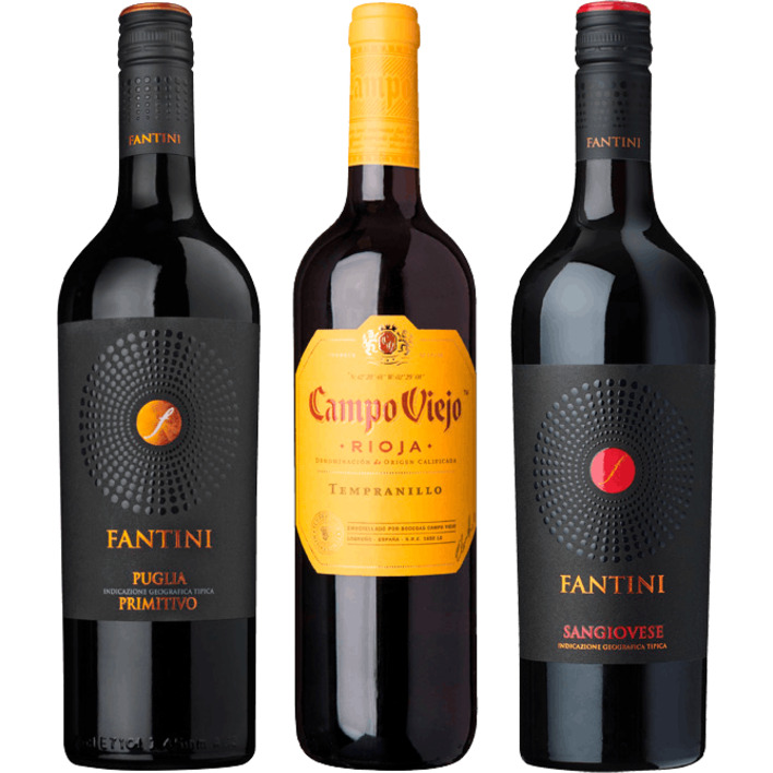 Alle Fantini of Campo Viejo rosé of rode wijnen