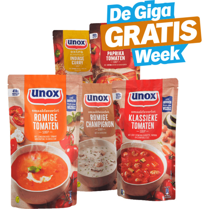 Alle Unox soep in zak