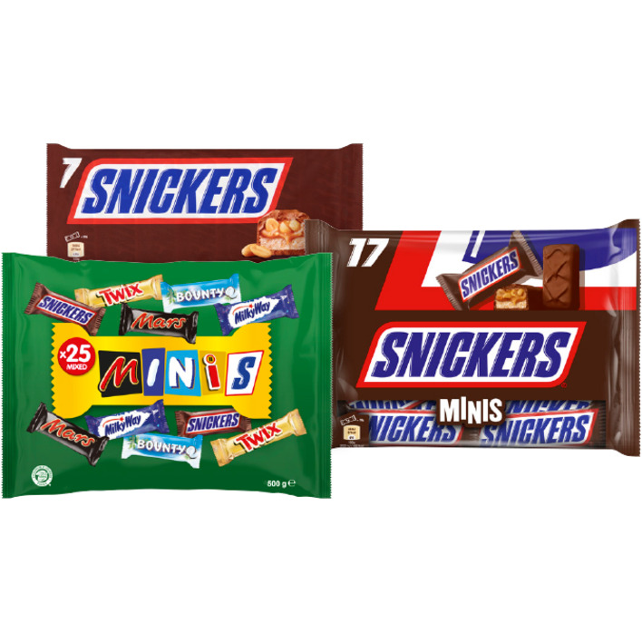 Alle Mars of Snickers mini- of multipacks