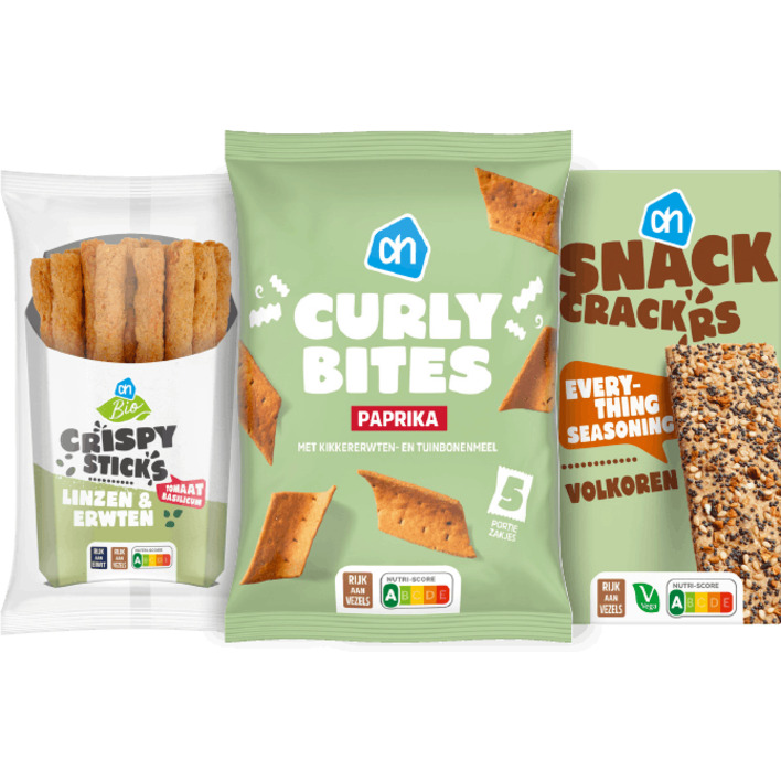 Alle AH Snackcrackers of peulvruchtensticks