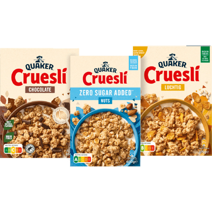 Alle Quaker Cruesli 375-450 gram
