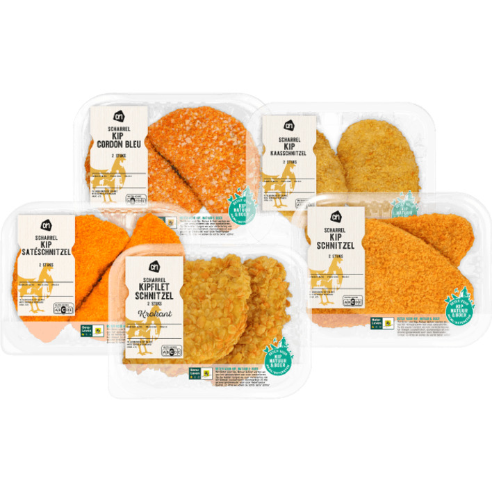Alle AH Scharrelkipschnitzels en -kip cordon bleu 2 stuks