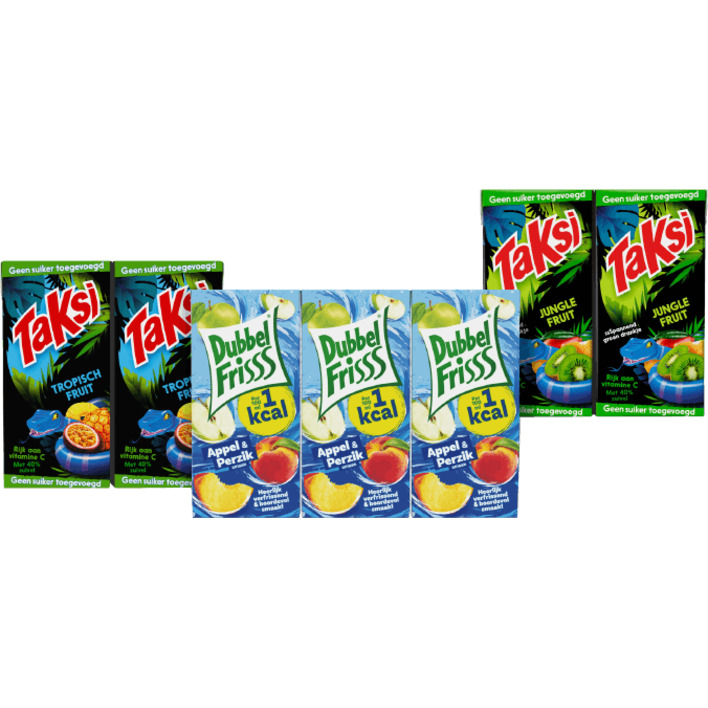 Alle DubbelFrisss en Taksi drinkpakjes