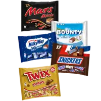 Mars, Snickers, Twix, Bounty en Milky Way mini's 333 gram