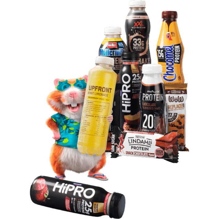 Alle A-merk gekoelde protein drinks en protein single bars