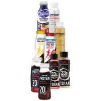 Melkunie, Lindahls, Upfront, XXL Nutrition en Optimel protein drinks, Lindahls en HiPRO protein bars