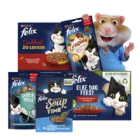 Alle Felix maaltijdzakjes, snacks en droogvoer 800 gram