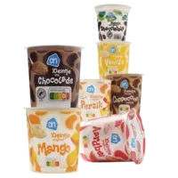Alle AH Kleintje vla, yoghurt en AH Terra kleintje sojadessert