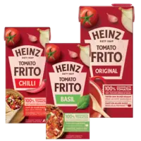 Heinz tomato frito original 780 gram, basil en chilli 350 gram