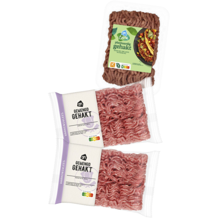 AH Gemengd gehakt 500 gram of AH Terra plantaardig gehakt 250 gram