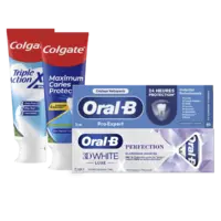 Alle Colgate tandpasta in tubes 75 ml en Oral-B tandpasta