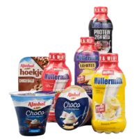 Alle Almhof kwark, choco, hoekje en Müllermilk
