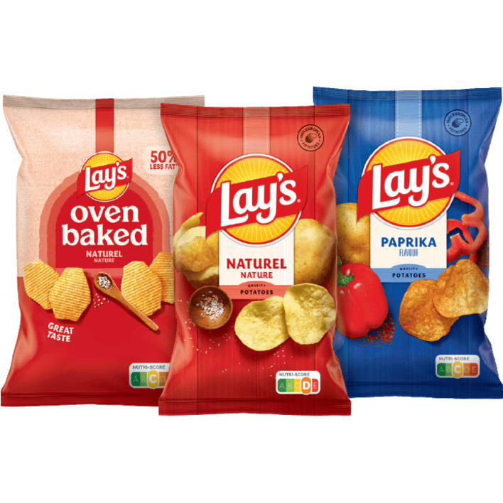 Alle Lay's flat 200 gram en Oven Baked 150 gram