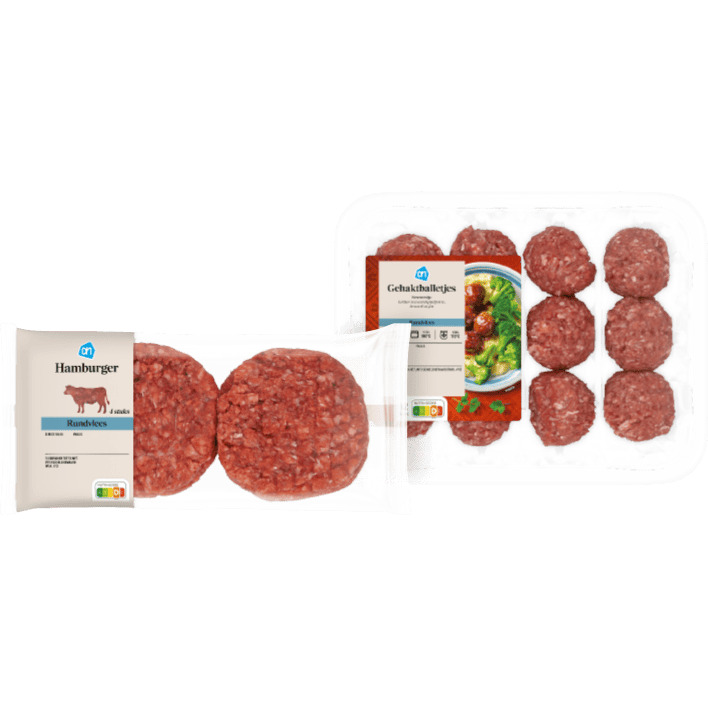 AH Runderhamburgers 4 stuks of Hollandse gehaktballetjes