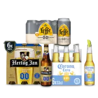 Leffe 0.0 en Corona 0.0: gratis levering bij 11 euro