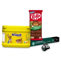 Nesquik, Starbucks, Kitkat, Crunch, L'Atelier: gratis levering bij 12 euro
