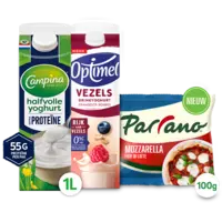 Parrano, Campina, Optimel en Friesche Vlag: gratis levering bij 12 euro