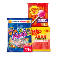 Fruittella, Chupa Chups, Look-O-Look en Mentos: 3 euro korting op bezorging bij 3 stuks