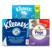 Een afbeelding van Page en Kleenex: gratis bezorging bij 16 euro