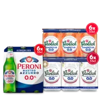 Grolsch en Peroni: gratis bezorging bij 2 stuks