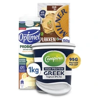 Een afbeelding van Optimel, Mona, Milner, Parrano en Campina: gratis levering bij 10 euro