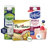 Parrano, Campina, Optimel en Friesche Vlag: gratis levering bij 12 euro