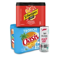 Een afbeelding van Schweppes, Orangina, en Oasis: gratis levering bij 12 euro
