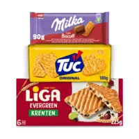LU, Liga, Côte d'Or, Milka en TUC: gratis levering bij 12.50 euro