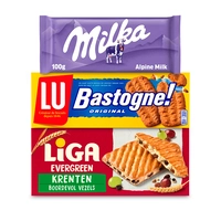 Een afbeelding van Liga, Milka, LU, TUC en Philadelphia: gratis bezorging bij 12.50 euro