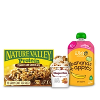 Een afbeelding van Nature Valley, Häagen-Dazs, Ella's Kitchen, Ricola, Soepfabriek: gratis levering bij 12 euro