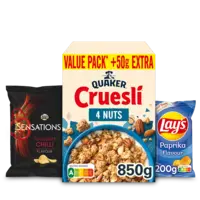 Een afbeelding van Quaker en Lay's: gratis levering bij 12 euro